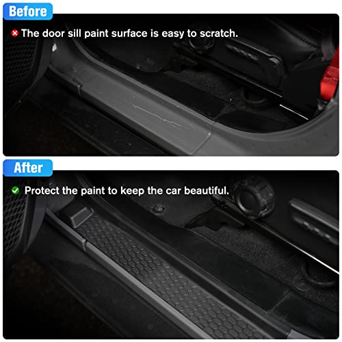 Door Sill Guard Kit Car Anti-Scratch Threshold Protector Door Entry Guard Scuff Plate Cover Compatible with Jeep Wrangler JL JLU 2018-2024 & Jeep Gladiator JT 2020-2022