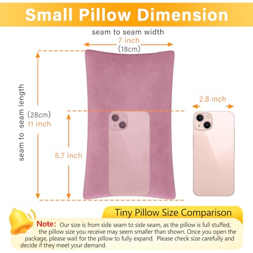 1 MIDDLE ONE 2 Pack Small Pillow, Memory Foam Mini Pillow 11 X 7 Inches for Travel, Sleeping, Nap and Neck, Knee, Lumbar Support, Tiny Cushion for Pet, Dogs (Purple) - color: Purple, size: 11x7 inch
