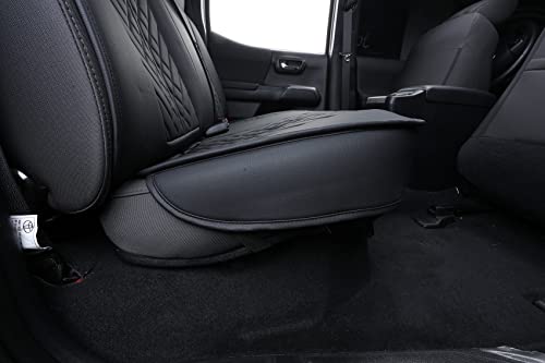 Tomatoman Tacoma Car Rear Seat Covers 2005-2025 2026 Access Double Extended Cab TRD Sport Offroad Limited SR5 V6 Truck with Waterproof Faux Leather Back Cushions(Rear Seat/Black) - color: Rear Seat/Black