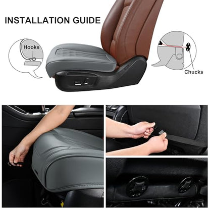 BWTJF Gray Car Seat Cover 2 Pack, Universal Leather Front Seat Covers Bottom Protector, Anti-Slip and Full Wrapping Edge Compatible with Most of Vehicles - SUVs/Sedans/Pickup Trucks - color: Gray, size: StyleB-Lozenge