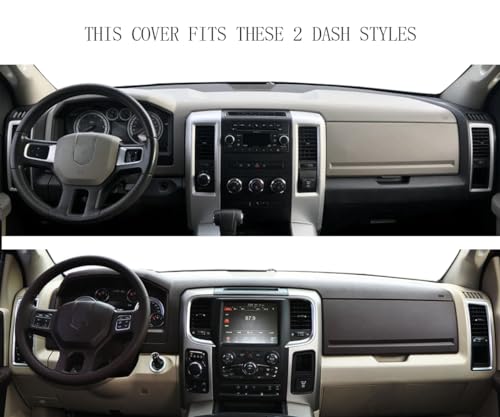 Yiz Dash Cover Mat Custom Fit for Dodge Ram 1500 2009-2018, Ram 1500 Classic 2019-2024,Ram 2500 3500 2010-2018, Ram 4500 5500 2011-2018 Dashboard Cover Pad Carpet Protector(11-18 Beige) J17 - color: 11-18 Beige