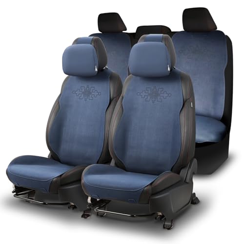 Protex Plus Series Full Set Seat Covers Microsuede Upholstery Universal for Cars Trucks SUV, Navy Blue, CA-SC-PRO-Plus-Full-NB - color: Navy Blue, size: Full Set, style: Pro-Plus Series