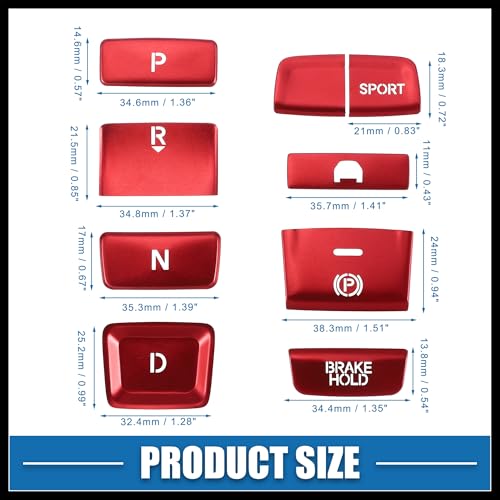 Gear Shift Switch Panel Electronic Handbrake Button Cover Trim for Honda Accord 2018-2022 Hybrid Version Red (Set of 9) Durable Material
