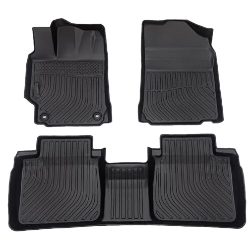 All-Weather TPE Rubber Floor Mats Compatible with 2015 2016 2017 Toyota Camry, Custom Fit Full Car Carpet Liners Set (Black)