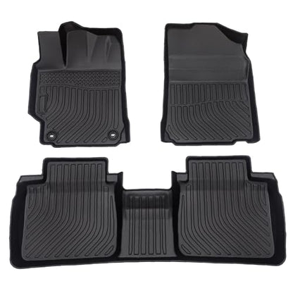 All-Weather TPE Rubber Floor Mats Compatible with 2015 2016 2017 Toyota Camry, Custom Fit Full Car Carpet Liners Set (Black)