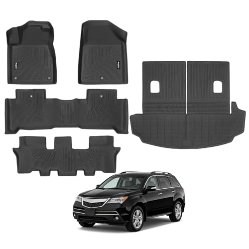Floor Mats for Acura MDX 2007-2013, Trunk Mat with Backrest Mat All Weather TPE Protector for Acura MDX Accessories - size: 16)MDX|2007-2013