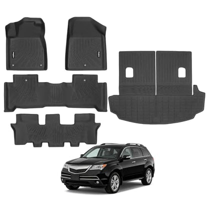 Floor Mats for Acura MDX 2007-2013, Trunk Mat with Backrest Mat All Weather TPE Protector for Acura MDX Accessories - size: 16)MDX|2007-2013