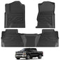 KARPAL Floor Mats for 2014-2018 Chevy Silverado & GMC Sierra 1500 Crew Cab, 2015-2019 Silverado/Sierra 2500/3500 Crew Cab(Footwell Cvg), All-Weather TPE Custom Fit Floor Liners Car Accessories - style: 2014-2019 | For Chevy Silverado Crew Cab| 1st & 2nd R