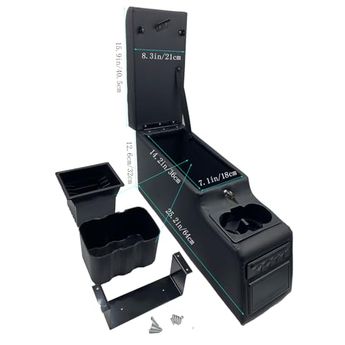 Truck Center Console Truck Seat/Bench Organizer for Jeep CJ5 1976-1983,Jeep CJ7 1976-1986,Jeep Wrangler(YJ) 1987-1995 (Black) - color: Black