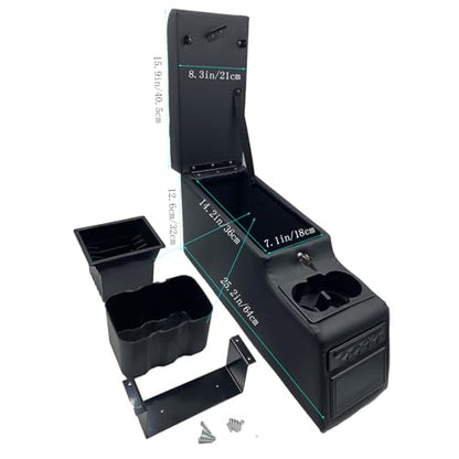 Truck Center Console Truck Seat/Bench Organizer for Jeep CJ5 1976-1983,Jeep CJ7 1976-1986,Jeep Wrangler(YJ) 1987-1995 (Black) - color: Black