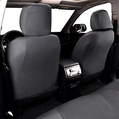 Flying Banner car seat Covers Full Set Faux Leather Air Mesh Breathable Man Lady Airbag Compatible Rear Bench Split 40/60 50/50 60/40 Truck Pick Up (Full Set - Low Back, Gray Gray) - color: Gray Gray