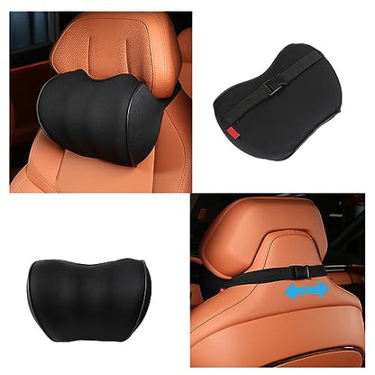 Car Seat Headrest Neck Rest Pillow, Car Headrest Pillow for Driving 100% Memory Foam and Car Neck Pillow for Pressure Relief.(1 pcs Black - size: Black-03