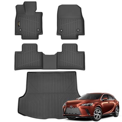 Floor Mats & Cargo Liner Custom Fit for Lexus 2023 2024 2025 2026 RX/RX350/RX350h/RX500h (Not for RX450h+ PHEV) All Weather TPE Rubber Floor Liners Full Set Automotive Mat for Lexus RX Accessories - size: For Lexus RX 2023-2026