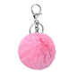 Cute Faux Rabbit Fur Ball Pom Pom Keychain Car Key Ring Handbag Tote Bag Pendant Purse Charm - color: Pink