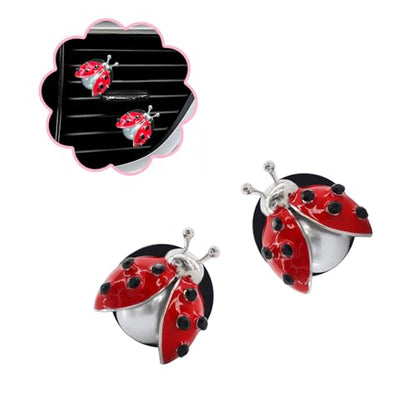 ORIESSE Ladybug Car Accessories,2pcs Lady Bug Air Vent Clips Car Air Fresheners,Refillable Animal Decoration Diffusers,Girly Rhinestone Dashboard Charms for Women Teens