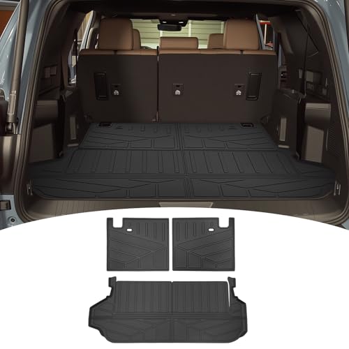 Cargo Liners for 2025 2026 Toyota 4Runner 7 Seats Gas, Trunk Mat with 3rd Row Seat Back Cover All Weather Rear Cargo Mat Backrest Protector Accessories (Not for Hybrid EV&i-Force MAX) - size: 7Seats-Trunk+Seatback Mats(3rd Row)