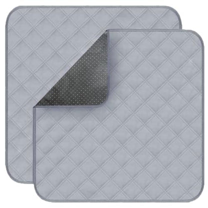Waterproof Washable Seat Protector Pads Non-Slip Incontinence Chair Pads Resuable Pee Pads for Wheelchair Senior Adults Kids Stay Well in Place 22"X21" Gray 2Pcs - color: Gray