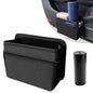 Car Trash Can, Foldable Mini Car Trash Can with 1 Roll Garbage Bag, Hanging Vehicle Garbage Organizer Holder, Automotive Interior Accessories Waterproof Storage Box (Black)