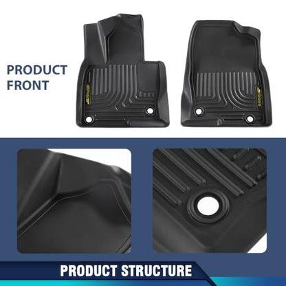 PIT66 Floor Mats Compatible with Mazda CX-5 2017 2018 2019 2020 2021 2022 2023 2024 2025, 1st & 2nd Row TPE 3-Piece All Weather Custom Protection Interior Accessories alfombras para carro - size: Fit Mazda CX-5 2017-2025 | 3PCS