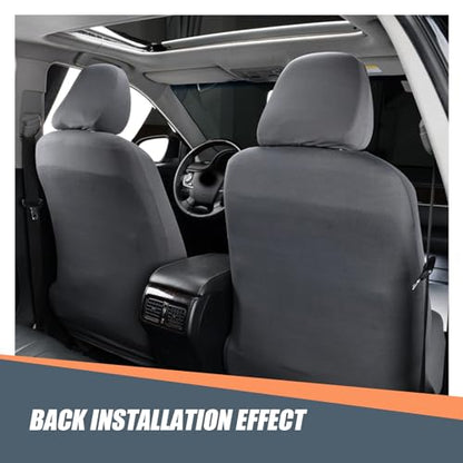 2 PCS Car Seat Headrest Cover, 9" x 10.6" Knitted Stretch Breathable Fully Surrounded Simple Dust Cover, Reusable Flexible Headrest Protector, Universal for Most Cars (Dark Gray) - color: Dark Gray