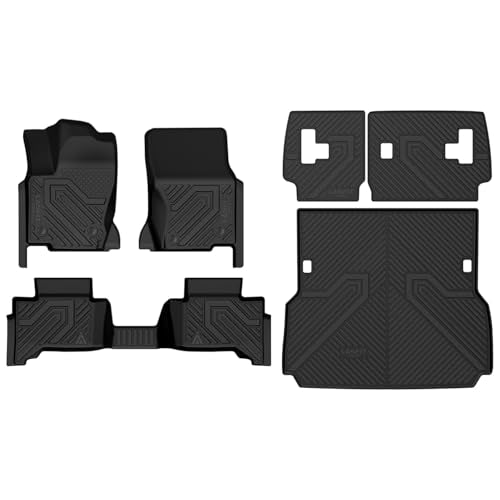 LASFIT Floor Mats for Toyota Land Cruiser 2026 2025 2024 2027, All Weather TPE Custom Fit Rear Trunk Mat for Land Cruiser Accessories, Land Cruiser Cargo&Backrest&Floor Mats