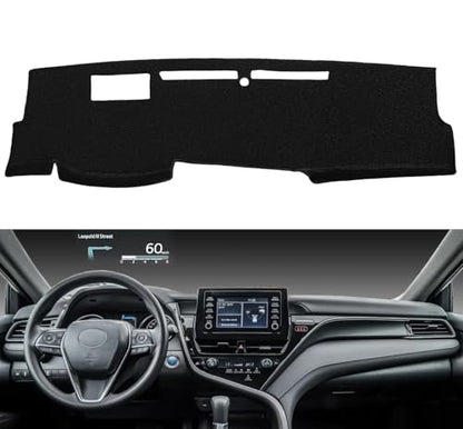 Dashboard Cover Dash Cover Mat Pad Custom Fit for Toyota Camry 2018 2019 2020 2021 2022 2023 2024 with Head Up Display (Black) Z12B - color: Black w/ HUD