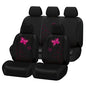 Flying Banner Butterfly car seat Covers ful Set Fashion Universal Lady Woman Female Rear Bench Split Colorized (Black Rose Red, Full Set - Lace) - color: Black Rose Red Lace, size: Full set