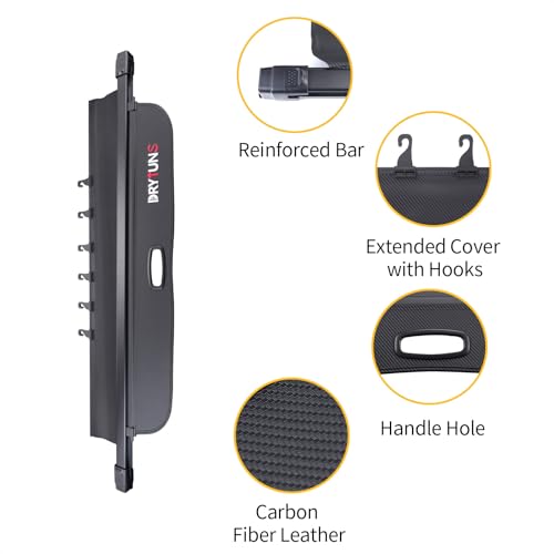 Cargo Cover for Honda CRV 2026 2025 2024 2023, Retractable Cargo Trunk Cover for Honda CRV 2023-2026, w/Extension and Hooks - style: Carbon Fiber Leather - Extension & Hooks