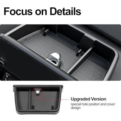 for 2026 2025 2024 Grand Highlander Accessories Center Console Behind Screen Dashboard Organizer Tray, Storage box with Anti-Slip Black Pad for Toyota Grand Highlander Accessories