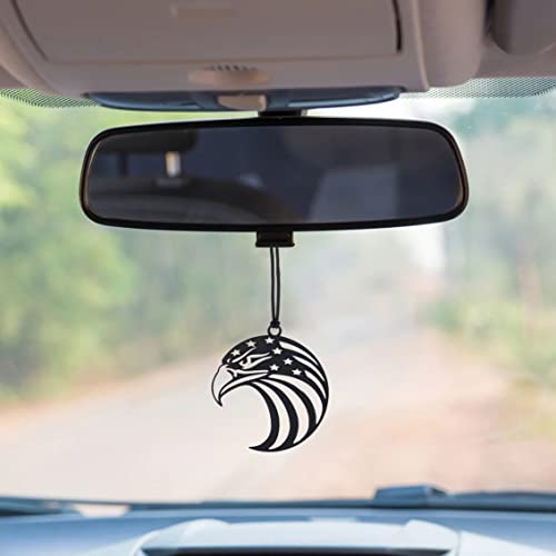 Rear View Mirror Accessories - Car Mirror Hanging Accessories - Car Pendant, Car Charms Ornament - Swinging Ornaments Cars Accessory for Men and Women Hanger - Black (Patriotic American Eagle) - style: Patriotic American Eagle