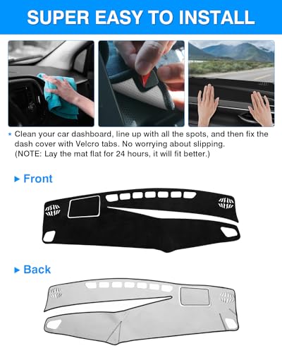 Autorder Dashboard Cover Mat Fit for 2023-2025 2026 Toyota Crown Accessories Dash Cover Flannel Dash Mat Sunshade Glare UV Rays Protector - size: 2023-2026 Toyota Crown