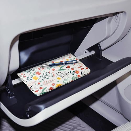 CoBak Car Registration and Insurance Holder - Vehicle Glove Box Car Organizer,Auto Truck Comparment Accessories Case with Magnetic Closure for Driver License,Cards - color: L-Meadow Delight