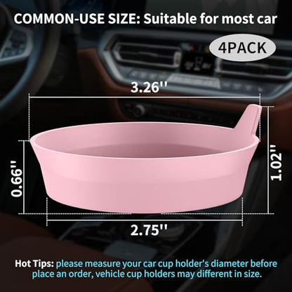 ME.FAN Car Cup Coasters [4 Pack] Silicone Cars Coasters - Universal Non-Slip Recessed Interior Accessories - Cup Holder Inserts Dusty Rose - color: 4pack-dusty Rose