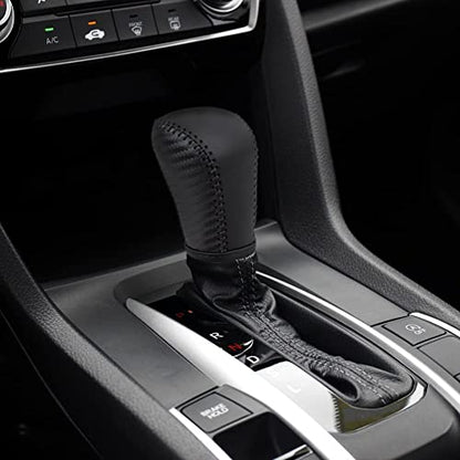 Auto Car Leather Gear Shift Knob Cover for Honda Civic 10th Gen 2021 2020 2019 2018 2017 2016 Accessories (D) - color: D
