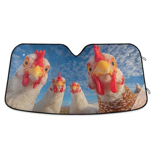 Sun Shade for Car Windshield Chicken Sky Foldable Sun Shield Heat and UV Protection Automotive Interior Protection - color: Chicken