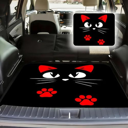 Universal Car Trunk Mat 29" x 39", Cute Red Cat All Weather Trunk Protection Cargo Liner, Durable Cargo Mat Rear Trunk Liner, Stylish Vehicle Interior Accessories Suitable for Most Car Models - color: Cute Red Cat