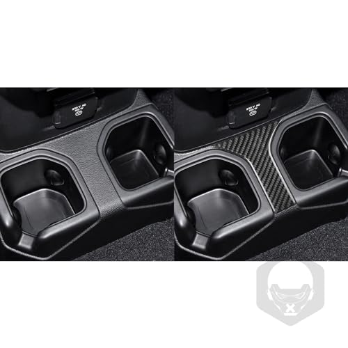 Car Rear Water Cap Holder Frame Cover Carbon Fiber Trim Stickers Compatible with Jeep Wrangler JL JLU Gladiator JT 2018 2019 2020 2021 2022 2023 2024 Interior Accessories - color: Black 20