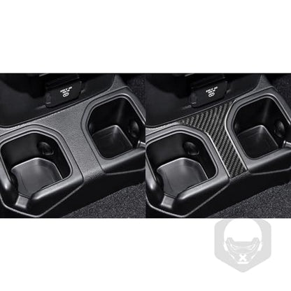 Car Rear Water Cap Holder Frame Cover Carbon Fiber Trim Stickers Compatible with Jeep Wrangler JL JLU Gladiator JT 2018 2019 2020 2021 2022 2023 2024 Interior Accessories - color: Black 20
