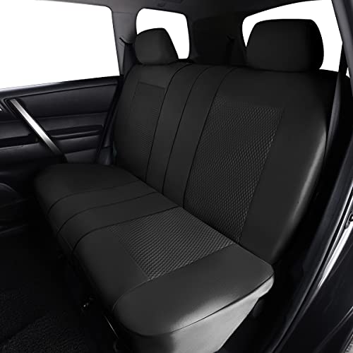 Flying Banner car seat Covers Full Set Velvet Cubic Stamp Massage Breathable Rear Bench Split Black Gray Beige tan 40/60 50/50 60/40 (Full Set - Low Back, Black) - color: Black
