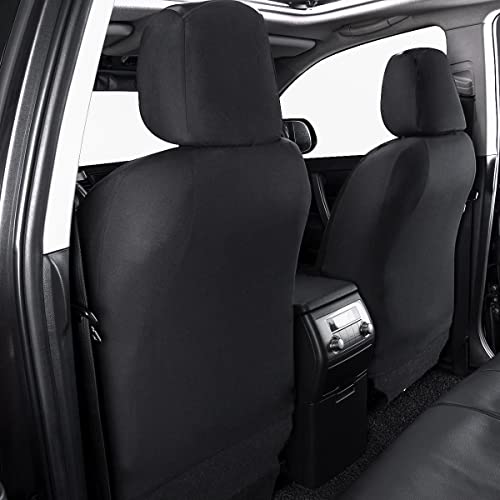 Flying Banner car seat Covers Protects Water Proof Faux Leather Carbon Fiber Fronts Solid Black (Solid Black, Front Pair) - color: Solid Black, size: Front Pair -- 2PCS