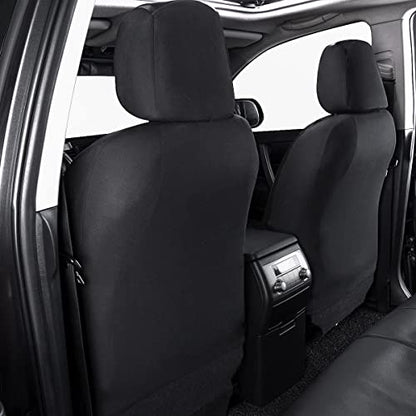 Flying Banner car seat Covers Protects Water Proof Faux Leather Carbon Fiber Fronts Solid Black (Solid Black, Front Pair) - color: Solid Black, size: Front Pair -- 2PCS