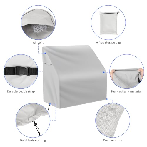 Waterproof Boat Swing Back Seat Cover, 600D Marine Grade Polyester Canvas Swingback Cooler Seat Cover,Grey