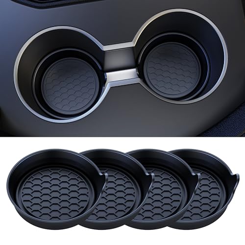 Car Cup Coaster Universal Automotive Waterproof Non-Slip Cup Holders Sift-Proof Spill Holder Car Interior Accessories 4 Pack Black - color: Black Solid, size: 4 Pack
