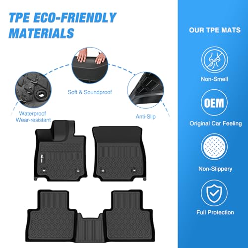 Nilight TPE Floor Mats for Lexus NX NX250 NX350 2022 2023 2024 2025 2026 (Not for Hybrid), All Weather Custom Fit Heavy Duty Floor Liners - style: 2022-2025 NX