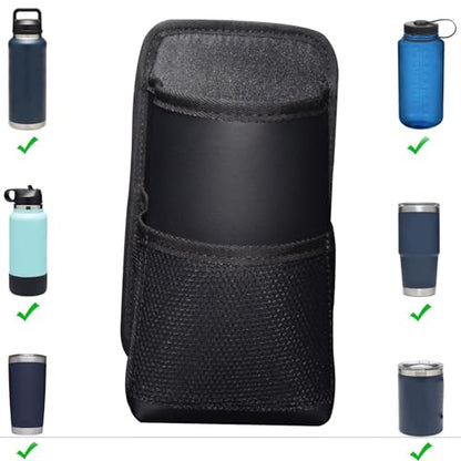 Large Car Cup Holder Expander, Fits Large 24/36/40/46oz Water Bottles, Big Drinks Holder Bag- Universal Auto Vehicle for Cars, SUV & Truck RV's golf-carts (Brown) - color: Brown