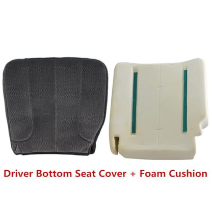 GXARTS Cloth Dark Gray Driver Bottom Seat Cover and Bottom Foam Cushion Compatible with Dodge Ram 1500 2500 3500 2002 2003 2004 2005 SLT SLT Plus Sport Power Wagon Single-Cab Quad-Cab 4X4 2WD