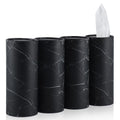 Tissue Holder, 4 Pack Car Cup Holder Facial Tissues with Travel Tissue Bag, Quick and Convenient Flower Combination Car Tissue Box(4 Canisters/200 Tissues) Black - color: Black