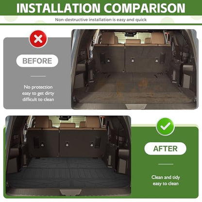 Cargo Liners for 2025 2026 Toyota 4Runner 7 Seats Gas, Trunk Mat with 3rd Row Seat Back Cover All Weather Rear Cargo Mat Backrest Protector Accessories (Not for Hybrid EV&i-Force MAX) - size: 7Seats-Trunk+Seatback Mats(3rd Row)
