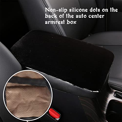 7 Pieces Fluffy Car Accessories Set, Cute Fluffy Steering Wheel Cover Set Faux Wool Seatbelt Shoulder Pads Auto Center Console Armrest Pads Fuzz Handbrake Cover Gear Shift Cover Furry Keychain(Black) - color: Black