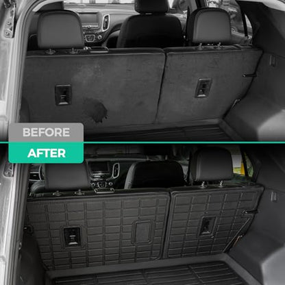Car Floor Mats for Chevy Equinox & for Gmc Terrain: 2018 2019 2020 2021 2022 2023 2024 All Weather Rear Backrest Mats for Equinox 18-24 Rubber Black Trunk Liner Accessories for Terrain TPE Mats(6PCS)